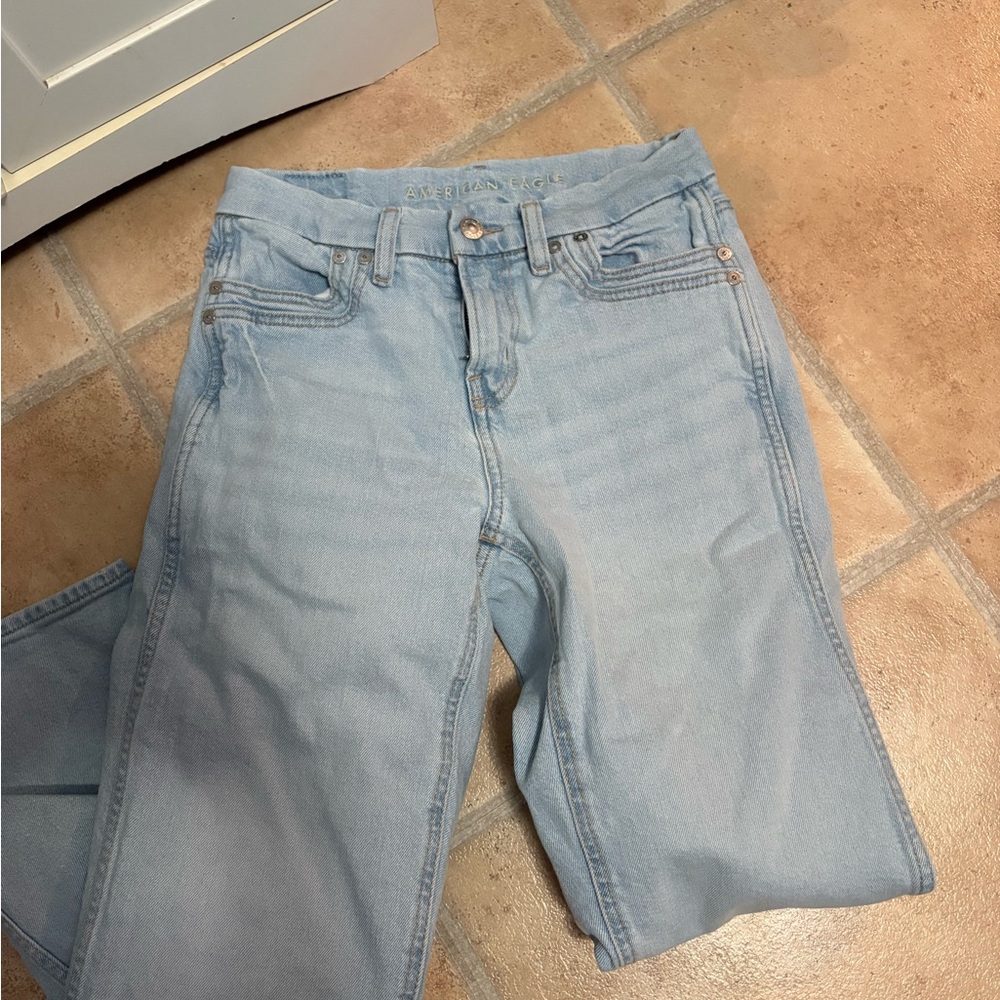American Eagle Outfitters Light Wash Straight Leg Jeans